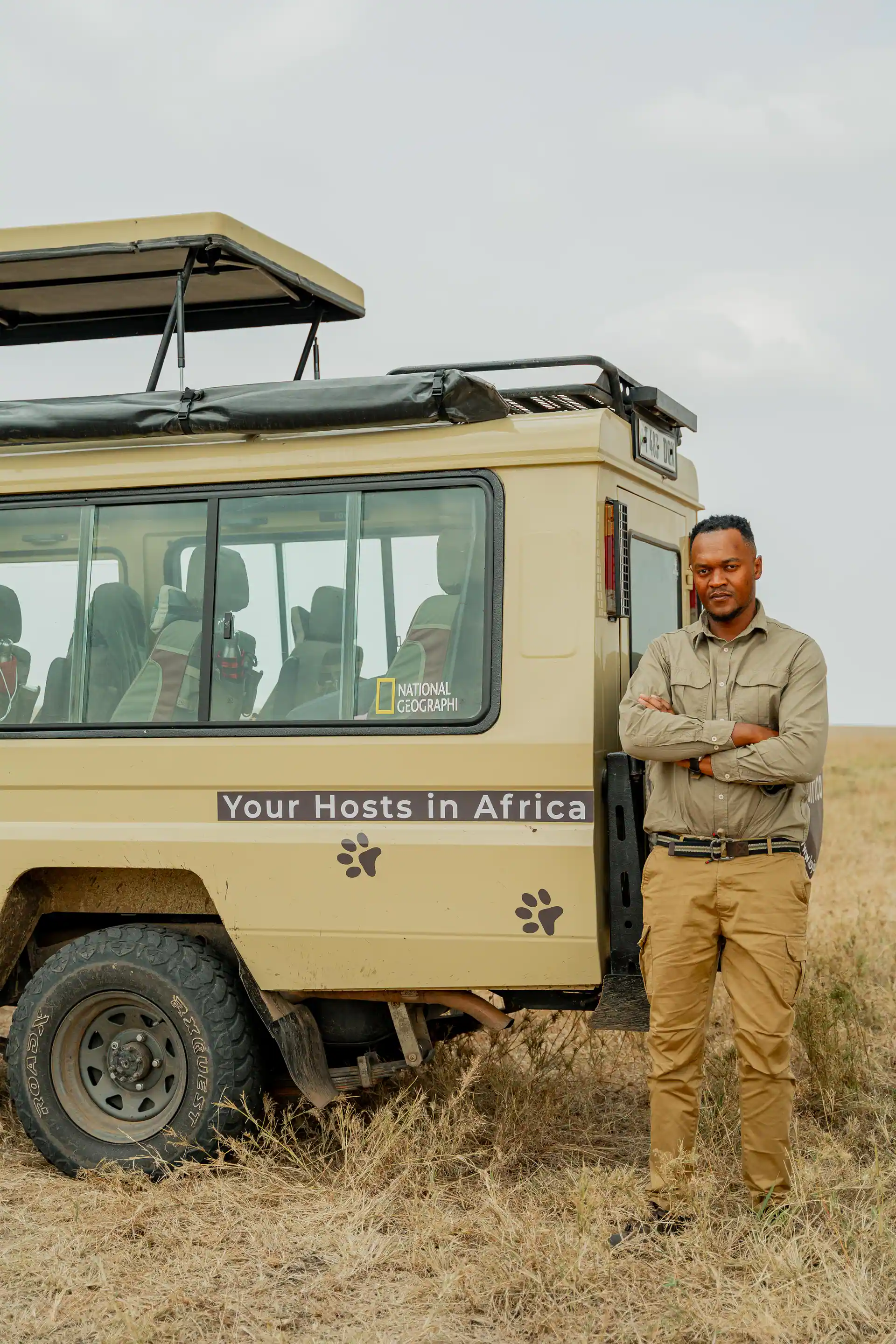 Aaron Ismail guiding a safari in Tanzania